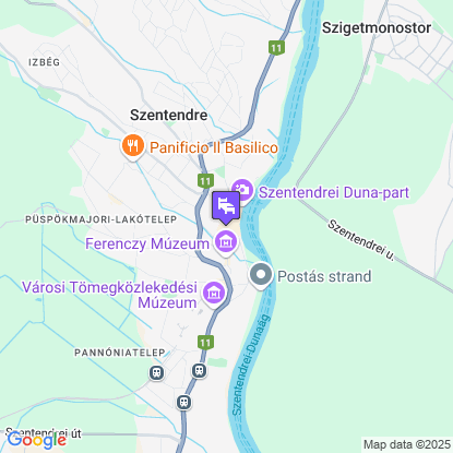 Vrosi Vendghz Szentendre a trkpen